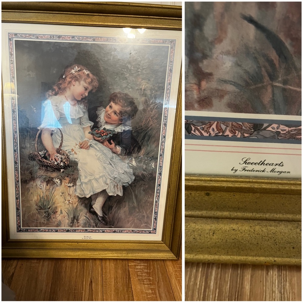 Sweethearts Framed Art Print - Gold Frame